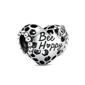 Bee Happy Heart Charm